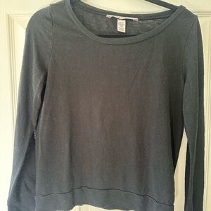 Victoria's Secret Black Long-Sleeve Scoop Neck Top